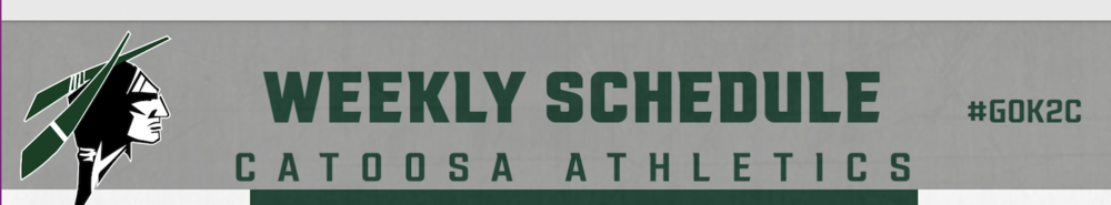 Catoosa Athletics Schedule 3/26 to 4/1