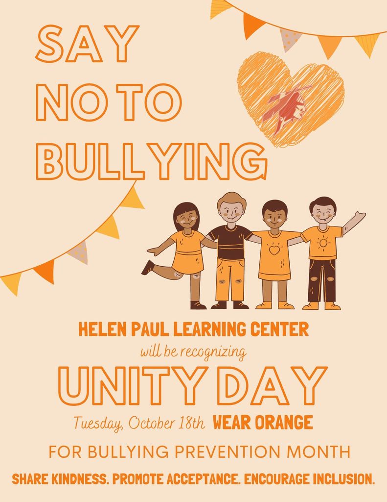 Unite Against Bullying Oct. 18th Wear Orange!