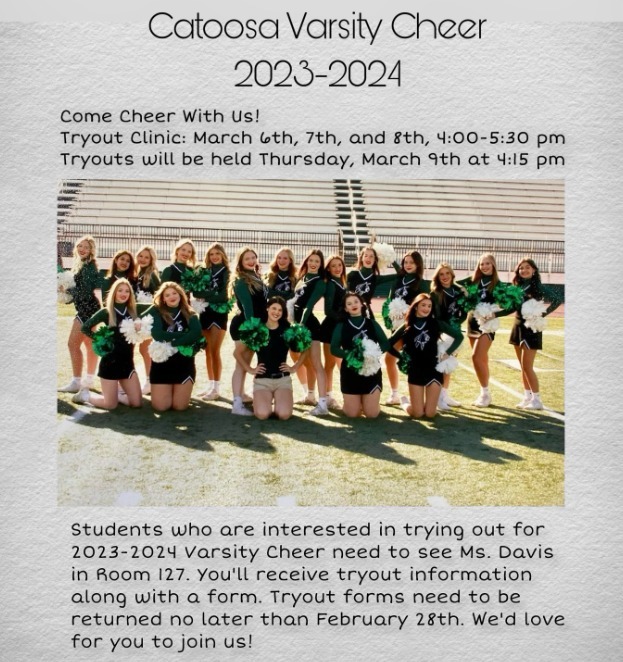 Varsity Cheer Tryout Invitaion